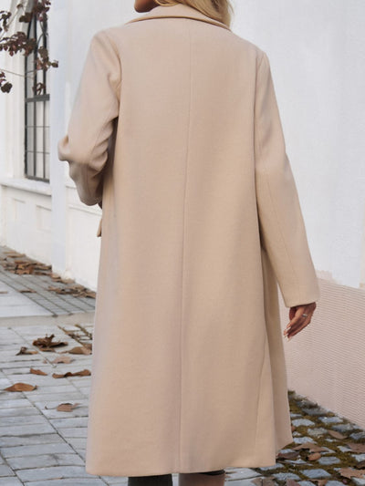 Irelitha | Damen Mantel mit Taschen, Kragen und langen Ärmeln