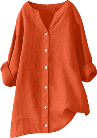 Aurélie™ | Fließendes Langarmhemd – Orange