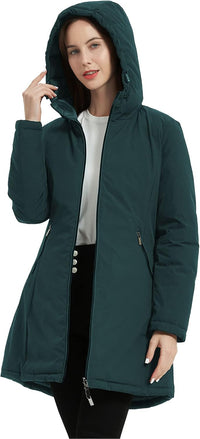 Wendbare Damen-Pufferjacke für Herbst und Winter – Grün