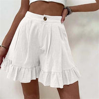 Kylie Bermudas Damen | Sommerliche elegante lässige einfarbige Shorts – Weiß