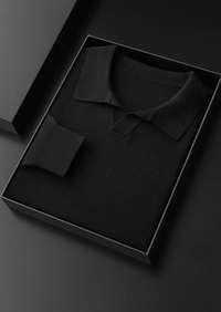Valente Cashmere Polo – Schwarz