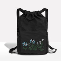 Praktischer, leichter Rucksack für Damen | Kordelzug – Schwarz