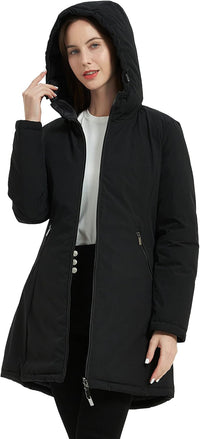 Wendbare Damen-Pufferjacke für Herbst und Winter – Schwarz