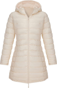 Wendbare Damen-Pufferjacke für Herbst und Winter – Weiß Parka