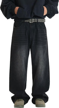 Marcel | Modische Baggy Jeans mit Weitem Bein – Schwarz