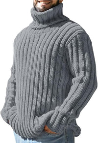 Lysander – Pullover Mit Hohem Kragen Und Rippstrick – Grau