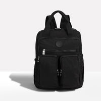 Gepolsterter Damen Rucksack Mit Seitentaschen | Mit Reißverschluss – Schwarz