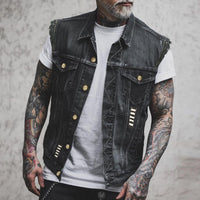 Weste Herren Vintage Stil | Ärmellose Freizeitweste Mit Taschen – Schwarz