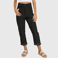 Mara | Damen Cordhose stylisch modern elegant – Schwarz