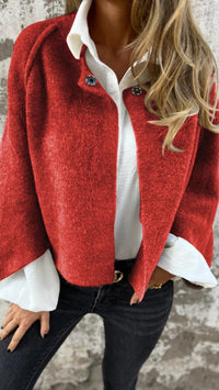 Koralin | Damen Wollmantel – Rot