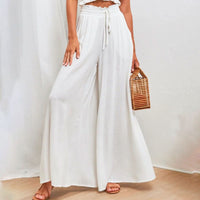 La Bali Sommerhose | Relaxed luftige sommerhosen damen mit Weite Beinhosen – Weiß