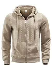 Philipp – Lässiger Kapuzenpullover Mit Reißverschluss Und Langen Ärmeln – Khaki