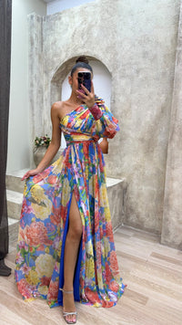 Mckenna | Atemberaubendes Fließendes Kleid – Regenbogen