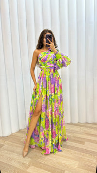 Mckenna | Atemberaubendes Fließendes Kleid – Gelb