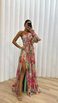 Mckenna | Atemberaubendes Fließendes Kleid – Rosa