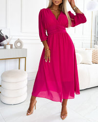 Cindy™ | Leichtes Seidenchiffonkleid – Fuchsie