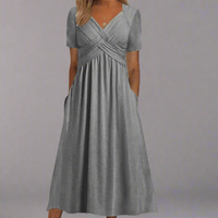 Jarnwina | Elegantes Maxikleid mit perfektem Sitz – Hellgrau