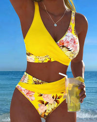 Killiane – Bikini Mit Floralem Kontrast – Gelb