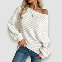Belle | Off-Shoulder Pullover – Weiß