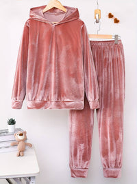 Tiferet - Elegantes Set Aus Kapuzen Pullover Und Hose – Rosa