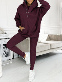 Amélie | Elegantes Sweatshirt-Set – Dunkelviolett