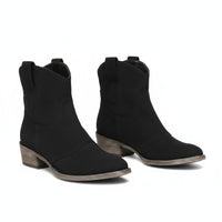 Sadie | Gepolstert Runde Spitze Cowboy-Stiefeletten – Schwarz