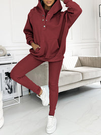 Amélie | Elegantes Sweatshirt-Set – Bordeaux