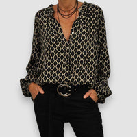 Zara | Bluse mit V-Ausschnitt – Schwarz