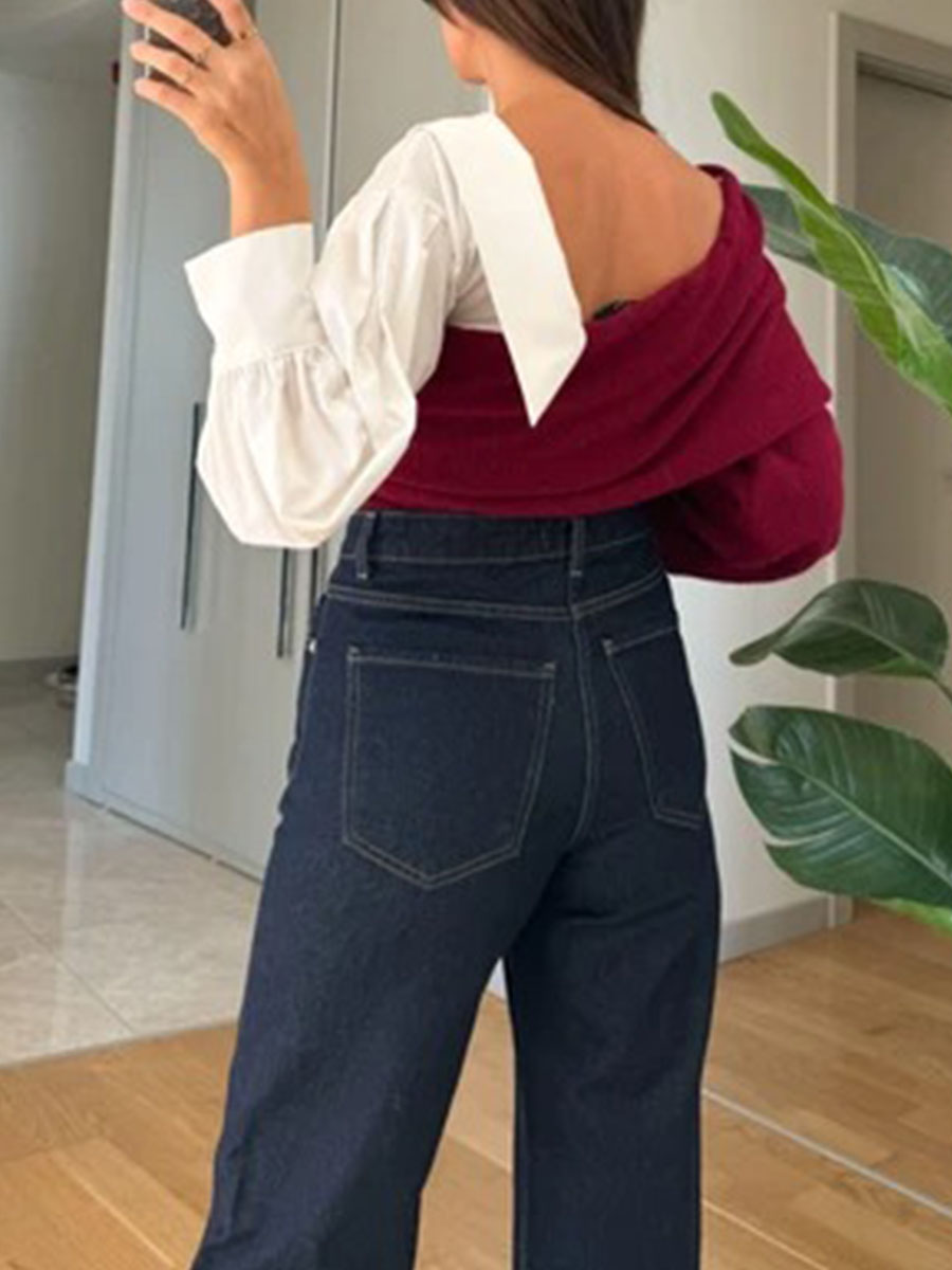 Nadine - Vielseitiger Patchwork-Strickpullover