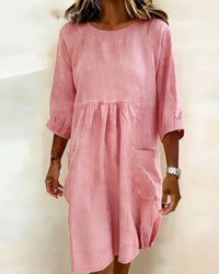 Alena | Modisches 3/4-Arm-Kleid Damen – Rosa