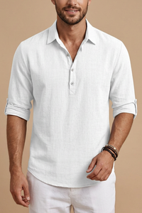 Maxwell | Lässige Passform Kurzarm Poloshirt – Weiß