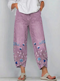 Giada - Bedruckte Relaxed-Fit-Jeans – Lila