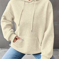 Léana™ | Texturiertes Kapuzen-Sweatshirt mit langen Ärmeln – Apricot