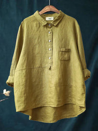 Laura™ | Schicke Bluse mit langen Ärmeln – Gelb
