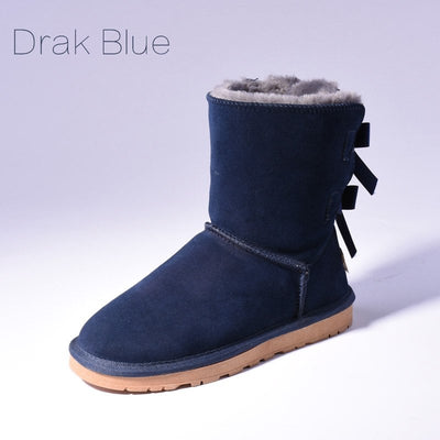 Lela | Warme Schneestiefel mit Fell und Schleifen für Frauen