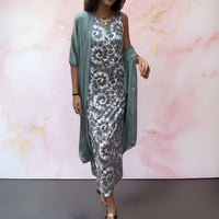Mel™ | Elegantes Kleid mit Weste – Blau