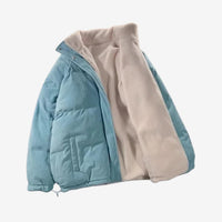 Ayanne | Warme doppelseitige Cordjacke – Blau