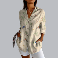 Tunika für Damen - Luftige Elegante Bluse mit Print für den Sommer 2024 – Hellgrün