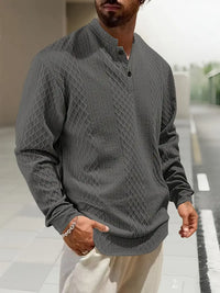 Warriner – Langärmliges Sweatshirt Mit Geometrischem Muster – Dunkelgrau