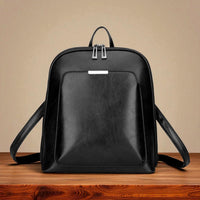 Klassischer Doppel-Reißverschluss Rucksack - elegantes Design – Schwarz