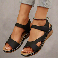 Ilona | Handcrafted Premium Wedge Sandals – Schwarz