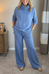 Nora | Lounge-Set Damen zweiteilig elegant klassisch – Blau
