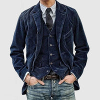 Adam™ | Vintage-Blazer und Weste – Dunkelblau
