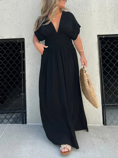 Diane - V-Ausschnitt Maxi-Langkleid