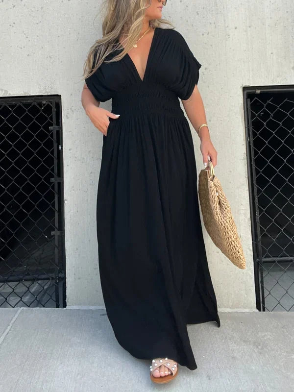 Arabel - Maxikleid mit V-Ausschnitt und Schlitz