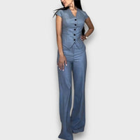 Laura – Elegantes Set mit femininer Silhouette – Blau