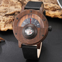RAMON - HOLZUHREN MIT LEDERARMBAND – Schwarz
