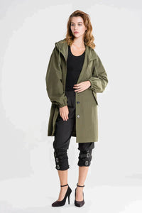 Damen Winterregenjacke | Mit Knöpfen – Oliv