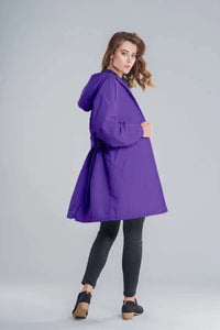 Damen Winterregenjacke | Mit Knöpfen – Lila