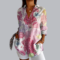 Tunika für Damen - Luftige Elegante Bluse mit Print für den Sommer 2024 – Rosa